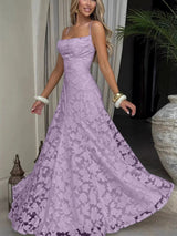2026 Floral Embroidery Maxi Dress for Women Summer Party Prom Gowns Sexy Backless Suspender Dresses French Style Evening Dress