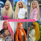 30 Inch 613 Lace Front Wig Human Hair Blonde Wig Human Hair 613 Deep