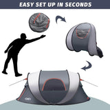 Pop-up Tent, 3 Person Camping Tent, Instant Portable Beach Tent, Easy Pop Up Shade Tents 2 Doors for Camping Hiking