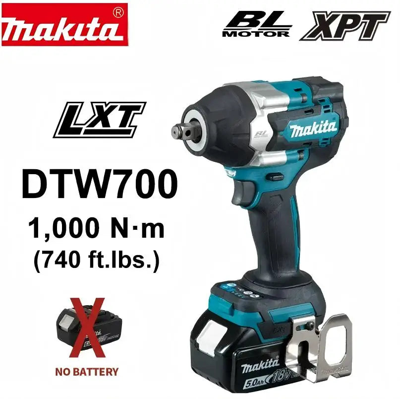 Makita Brushless DTW700 Cordless Electric Impact Wrench 1/2 Inch 18V Battery Compatible Power Tool for Automotive Repair