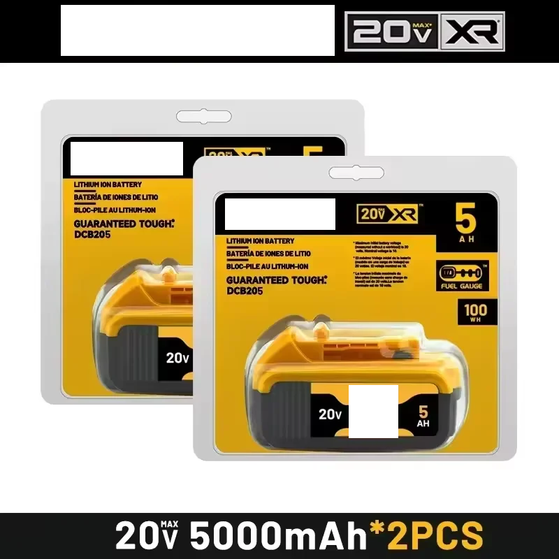 100% Original 20V 5.0Ah MAX Battery Power Tool Replacement for DeWalt DCB184 DCB181 DCB182 DCB200 20V 5A 6A 18Volt 20v Battery.