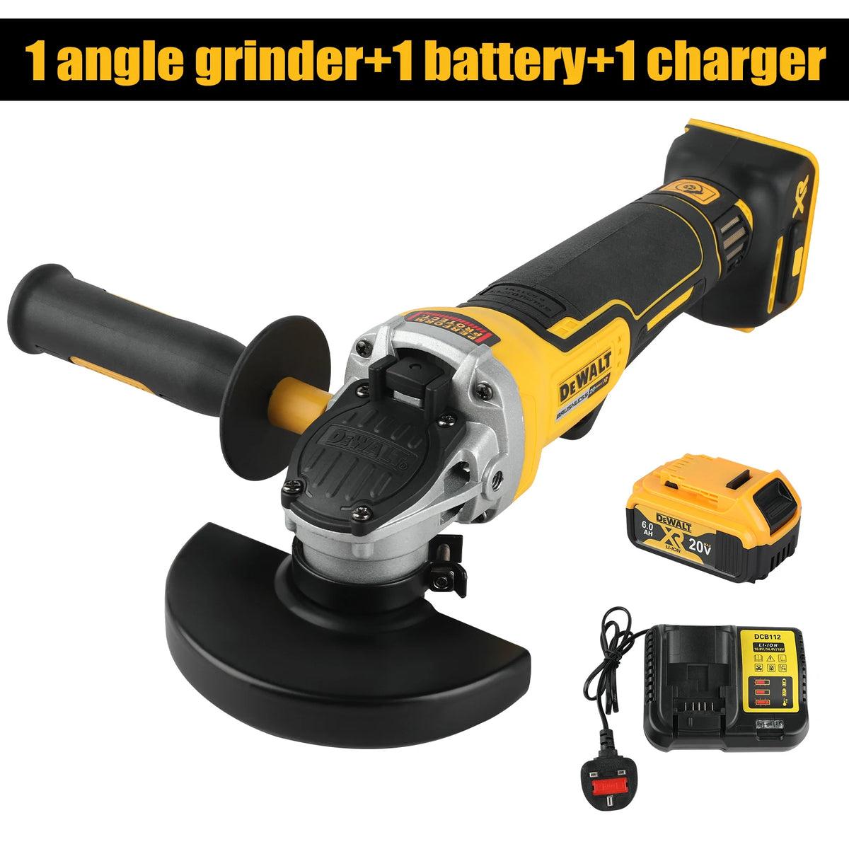 DEWALT DCG406 125MM 4-1/2" Angle Grinder 18V Brushless Maglev 9000RPM 414N Recoil Brake for Metal Stone Cutting Grinding