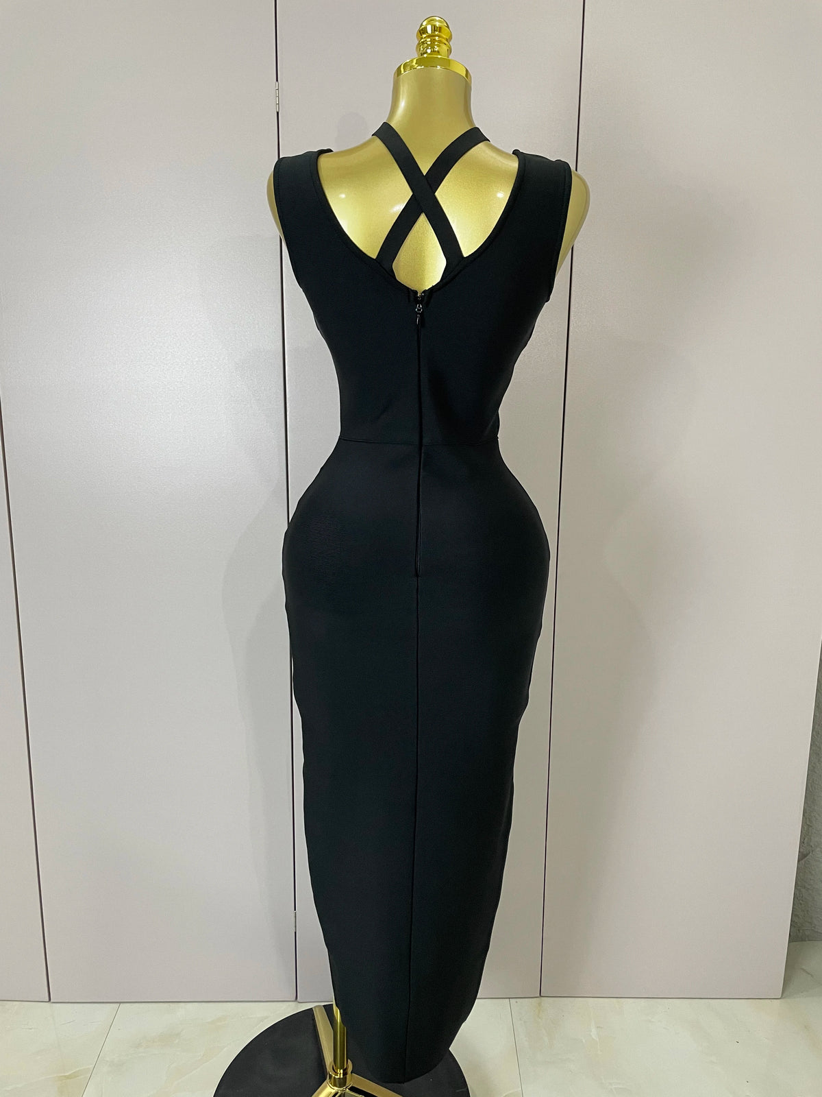 2025 New Elegant Slimming Black Pin Wrap Sleeveless Long Dress Women Fashion Celebrity Evening Party Luxury Birthday Outfit