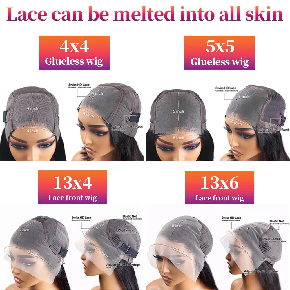 HD Transparent Body Wave Frontal Wig 13x4/13x6 Body Wave Lace Front Human Hair Wigs For Women Wet And Wavy 4x4 5x5 Closure Wig