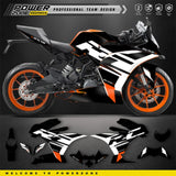 PowerZone Custom Sticker Graphics for KTM RC 250 RC 390 2014 2015 2016 SUPERMOTO Backgrounds Decals Racing Vinyl Sticker Kit 01