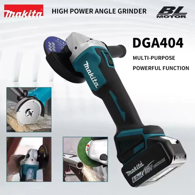 Makita DGA404 18V Brushless Cordless Angle Grinder, 125mm High Power Rechargeable Cutting Polishing Machine