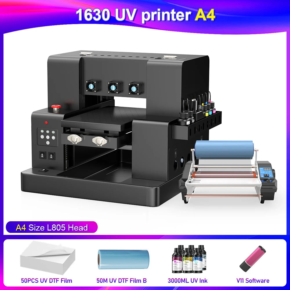 OYfame A3 A4 UV Flatbed Printer | With L805 XP600 Print Head | For Phone Cases Bottles Acrylic Pens  EU & US Stock Available