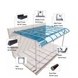 Curved Aluminum Awning with Polycarbonate Roof UV Protection Sun Shelter for Patio Entrance Villa