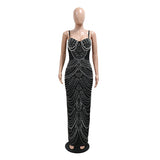 HBLL Women's Pearl Beading Rhinestone Sequin Dress Sexy Party Club Night Formal Evening Dress Hot Drilling Birthday Outfits