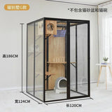 AACat Villa Solid Wood Large Free Space Cat House Pet Shop Cat Villa Deluxe Glass Room