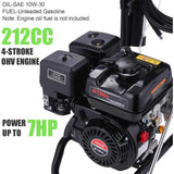 4200PSI Gas Pressure Washer 4.0GPM Commercial Power Washer Gas Powered 212cc 7.0 HP Engine Includes 0.7L Soap Tank 5 QC Nozzles