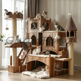 Home Super Large Castle Solid Wood Cat Climbing Frame Cat Nest Integrated Luxury Cat Villa Muppet