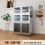 Stainless steel dog cage bold multi-layer pet display cage small dog outdoor display cabinet pet store foster cage