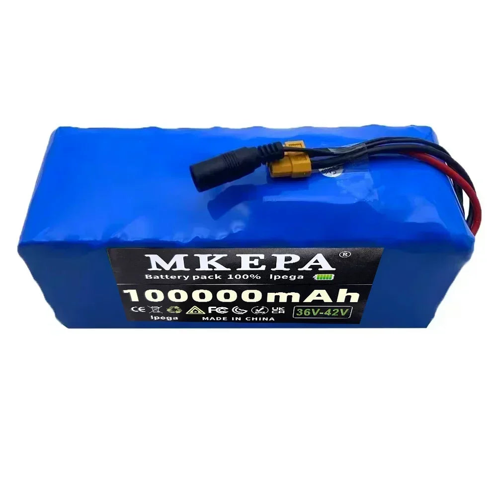 New 10S4P 36V 100000mAh Electric Scooter Lithium Battery 18650 Battery Pack 36V Suitable for Bicycle Scooter Battery+42V Charger