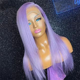 13x6 Purple Lace Front Human Hair Wig Brazilian 613 Blonde Pink Grey