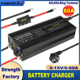 12v 100A 60a lithium Battery Charger 30A 20A 40A 50A Fast Charger with Adjustable Current 100V-240V for Lifepo4 Lithium Battery