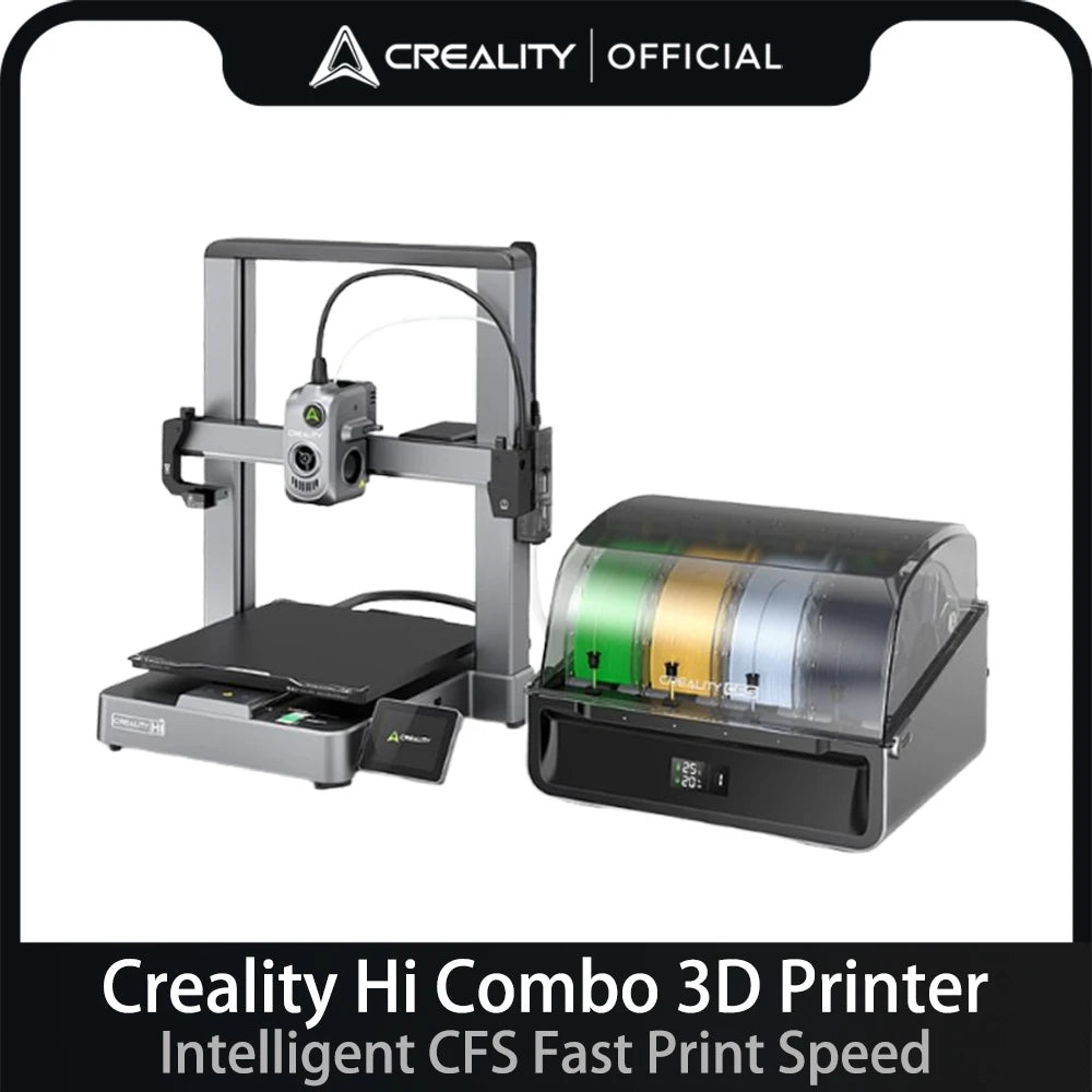 Creality Hi Combo 3D Printer Intelligent CFS Fast Print Speed 500 Mm/s Hands-off Calibrations Multi-color Desktop 3D Printing