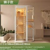 Wholesale Supplier OEM Multi Level Cat Condo Tower for Apartments Space Saving Wooden Pet Furniture Climbing Tree