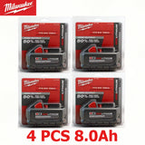 Milwaukee M18 XC 18V 8.0Ah 21700 Lithium Cell High Capacity Battery Rechargeable for 48‑11‑2830 0730‑20 Cordless Power Tools