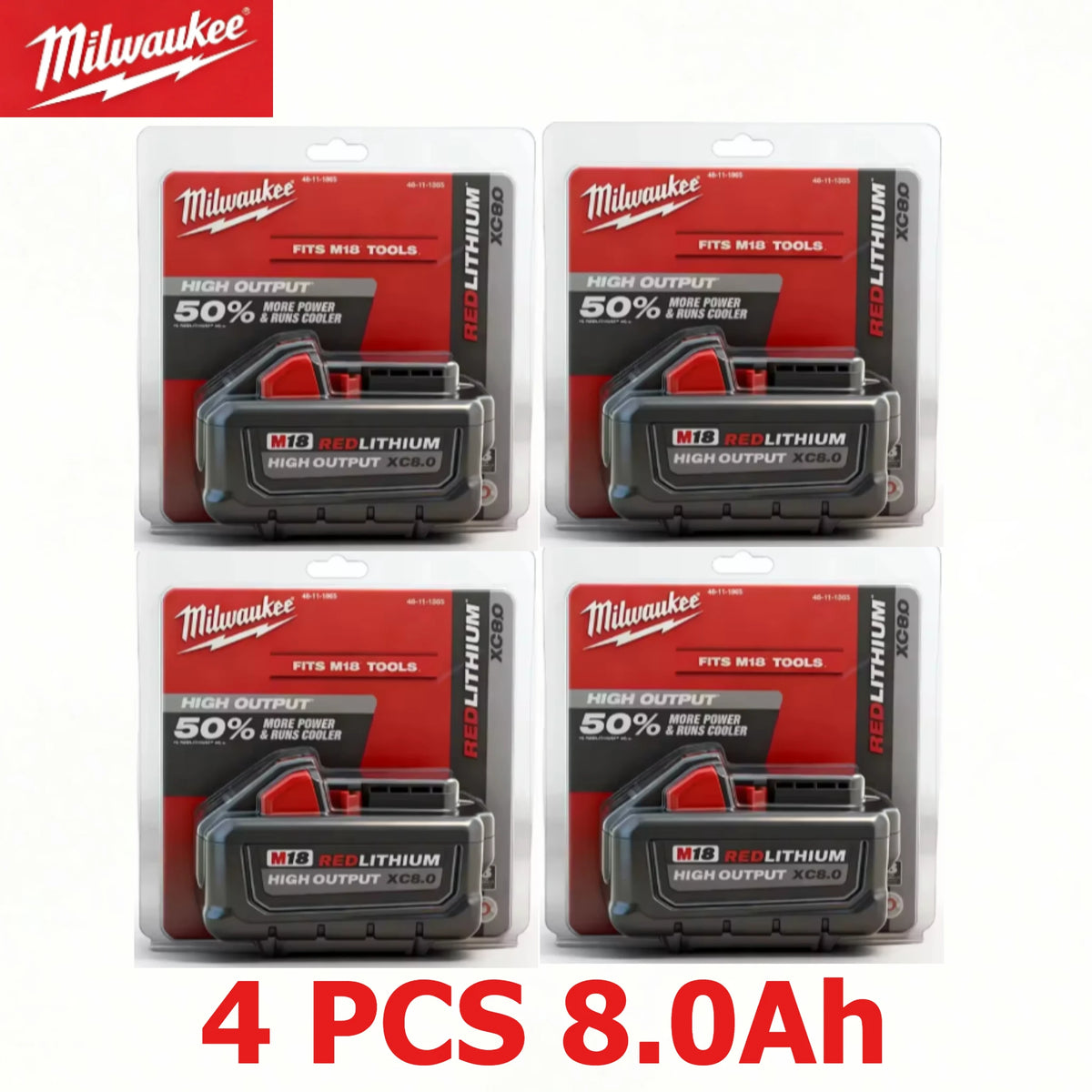 100% Original Milwaukee M18 XC 18V 8.0Ah, for Milwaukee Tools Rechargeable Battery 18V 48-11-2830 0730-20 21700 cell M18 Battery