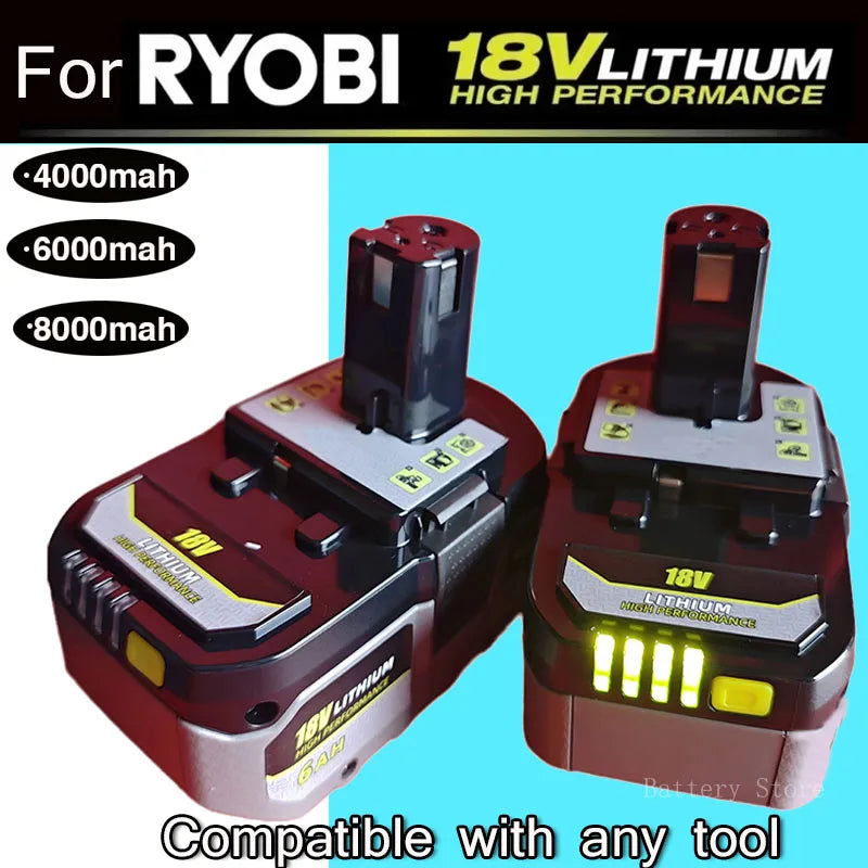For RYOBI high-performance lithium battery 18V no memory effect, low self discharge, suitable for all tools P108,P109
