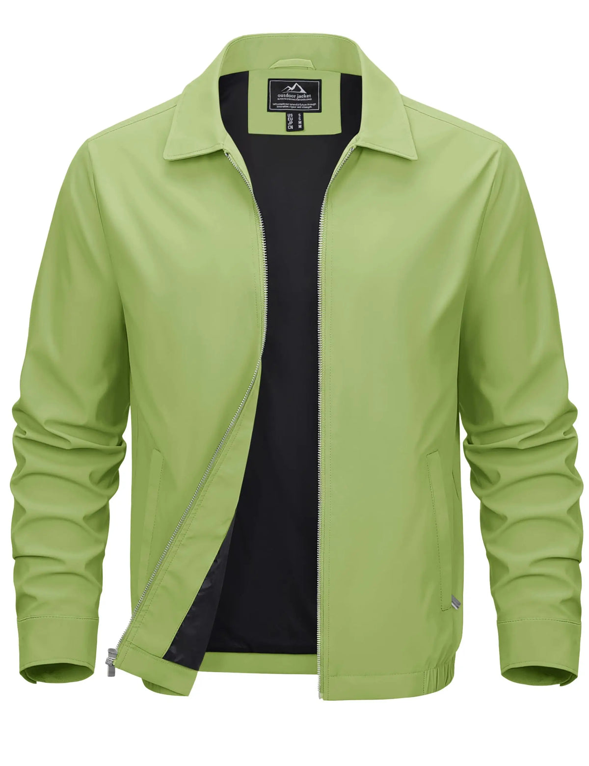 Men's Lightweight Windbreaker Jacket Full Zip Casual Jacket Water-Repellent Coat with Zip Pockets Golf Work Outdoor