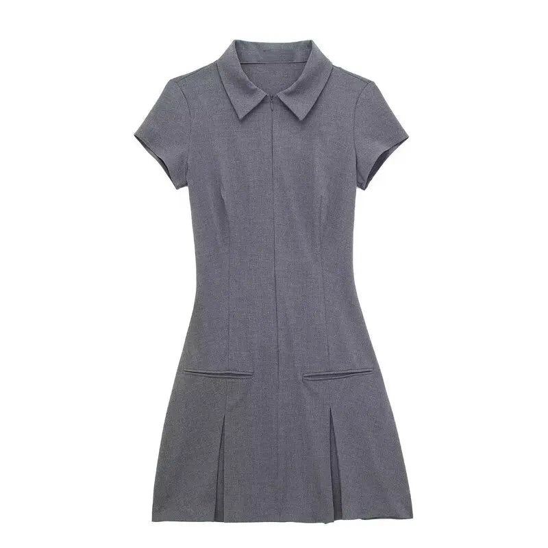 Spring 2024 Women's Faion Slim Fit ort Dr Wide Pleat Versatile Design Commute Sle ort Sve Other Material 00%