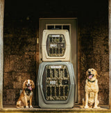 HM5102  Rotomolded Kennel for Large Dogs, Outdoor-Ready with Quick-Lock Setup and Swing-Through Feed Hatches