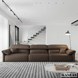 Linlamlim Electric Sofa Convertible for Cinema Living Room | Genuine Leather Electric Multifunction Sofa Bed | Folding Sofa Beds