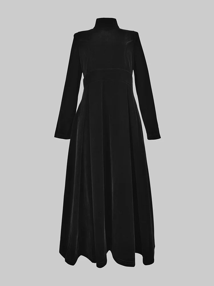 Gymystar Black Party Dress Women Elegant Luxury Prom Golden Velvet Dress New High Neck Vestidos Birthday Evening Luxurious Dress