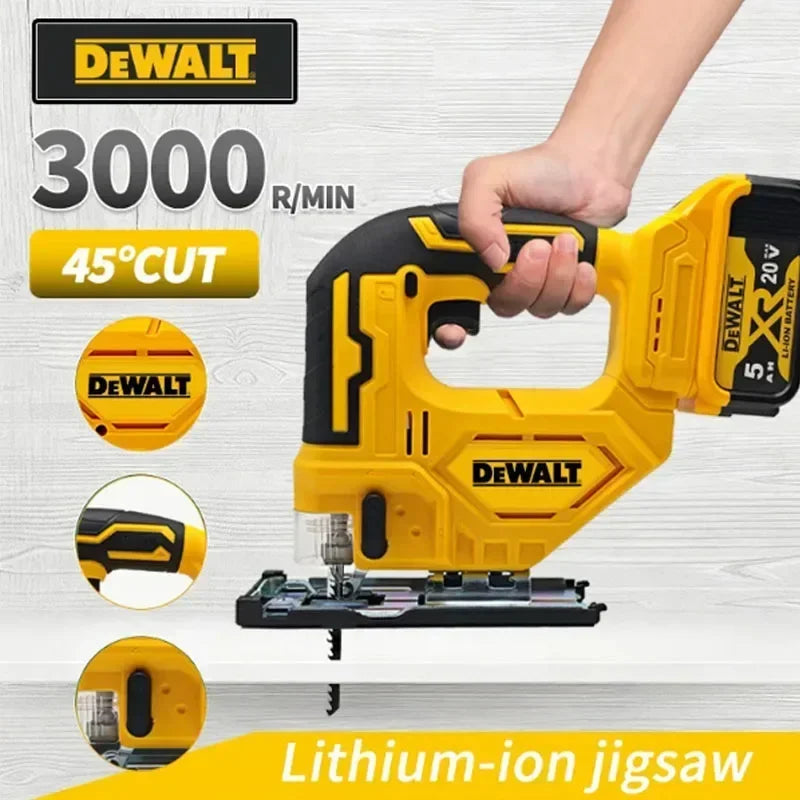 Dewalt Cordless Electric Jig Saw Brushless Curve Saw Portable Multifunction Adjustable Woodworking Power Tool