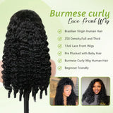 Glueless 7X5 Lace Burmese Curly Wear And Go Human Hair Wigs For Women Deep Wave Curly 13x6 HD Frontal Human Hair Quality On Sale