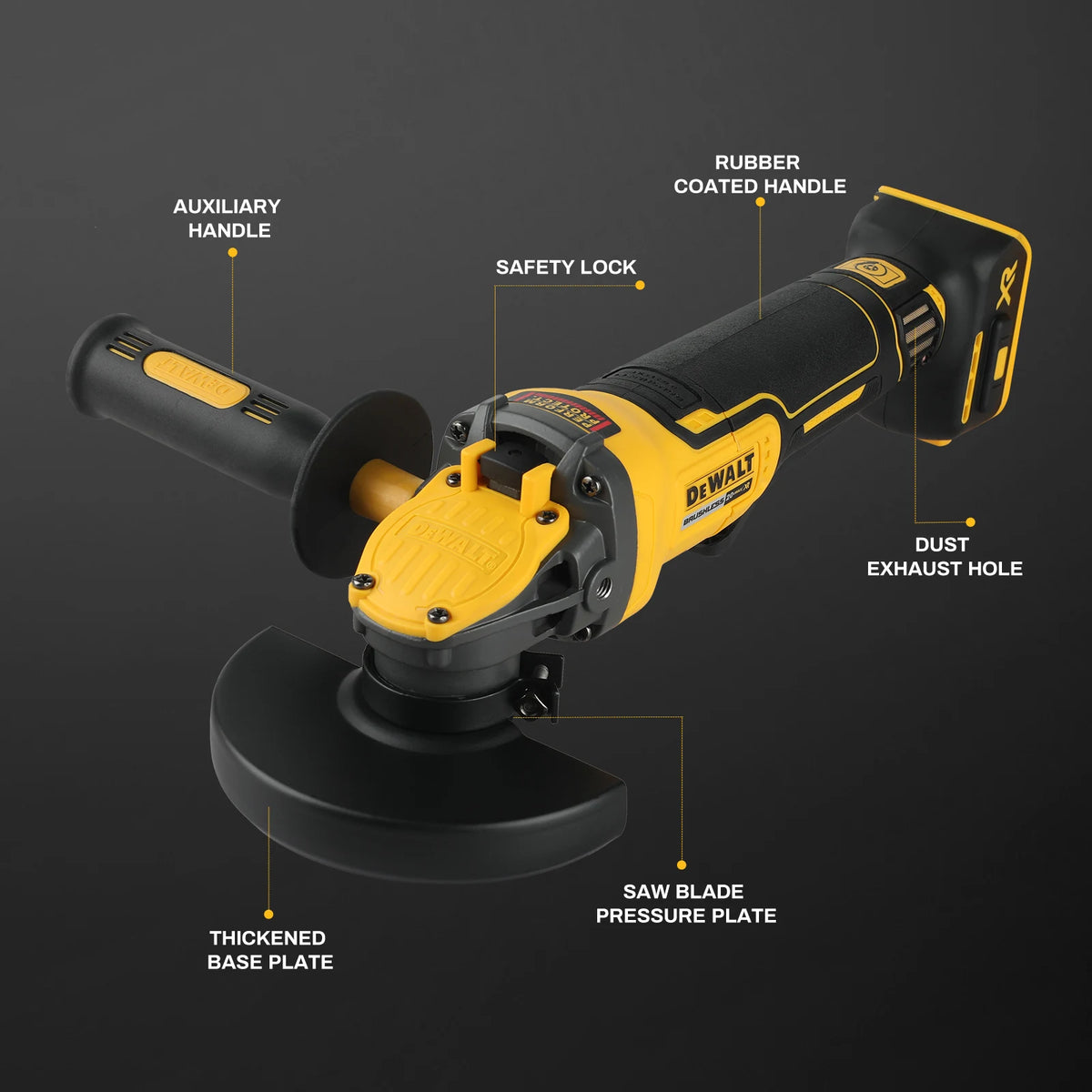 DEWALT DCG416 Multifunctional Angle Grinder M14 Spindle 9000RPM 800W Cordless Cutting Grinding Equipment