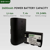 QGVIKX LP E6NH Compatible with Canon EOS R7 7.4V 2600mAh POWER BATTERY CAPACITY 19.24Wh 2-Pack Battery and Triple Slot Charger
