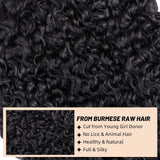 32Inch Burmese Curly Bundles Human Hair Bundles Raw Unprocessed Weaving Human Hair Extensions Deep Wave 1/3/4 Bundles