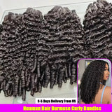 32Inch Burmese Curly Bundles Human Hair Bundles Raw Unprocessed Weaving Human Hair Extensions Deep Wave 1/3/4 Bundles
