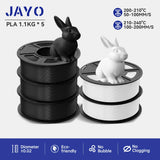 JAYO 3D Printer Filament  PETG PLA HSMPETG PLA PLUS 1.75mm 5Rolls 3D Printing Materials for 100% No Bubble &FDM 3D Pen DIY Gift