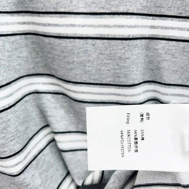 Lace Splice Turn-Down Collar Women's Stripes Long Sleeve T-Shirt Autumn and Winter Female Pullover Tee Top