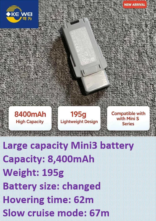 Large Capacity Refitting Battery 5200mAh ~ 8400mAh for DJI Mini3, Mini3 Pro & Mini4 Pro & Mini5 Pro Drone for Drone Fans