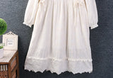 Spring New Women Japanese Small Fresh Lace Collar Embroidery Solid Color Dress