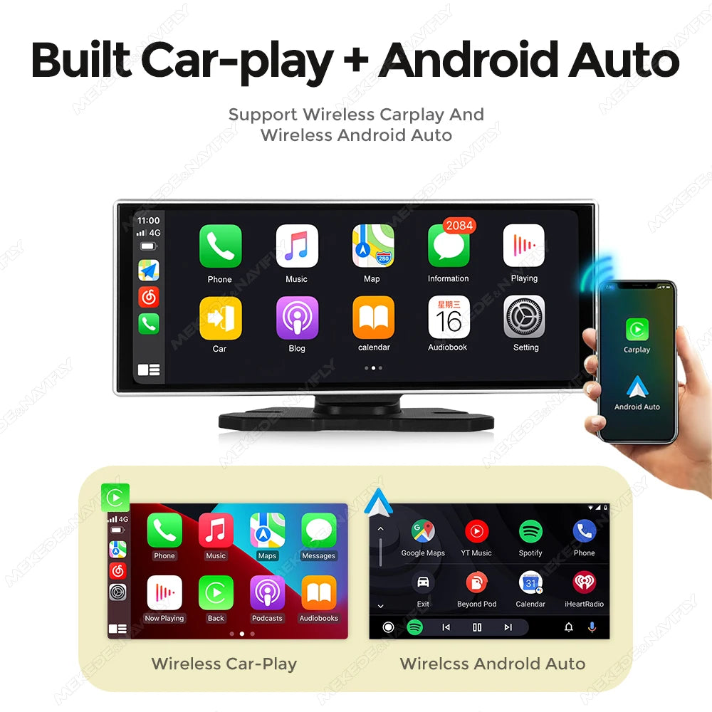 11.26" Linux System Portable installation Car Multimedia Player Carplay Android Auto IPS Screen Support DSP FM AUX Camera SD