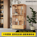 Cat nest cat villa solid wood household indoor litter box with toilet integrated cabinet luxury large cat house
