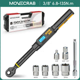 MOVECRAB Series Digital Torque Wrench 1.5-340N.m 2% Accuracy Preset Values with Buzzer, LED Flash & HandleVibration Notification