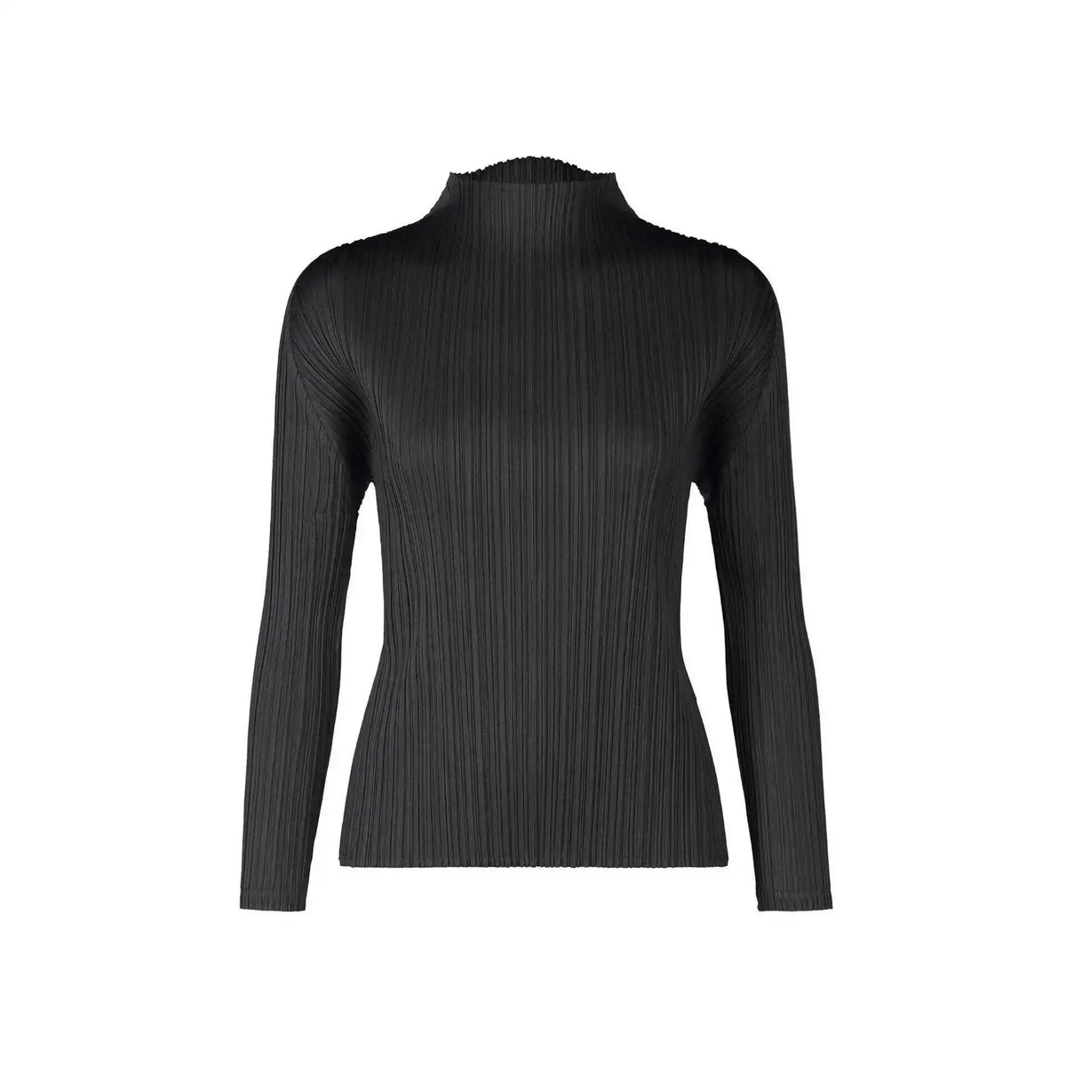LANMREM 2025 New Long Sleeved Women's Pleated T-shirt Base Solid Color Stand Collar Slim Fit Long Pullover Tops Chic 2DB2996