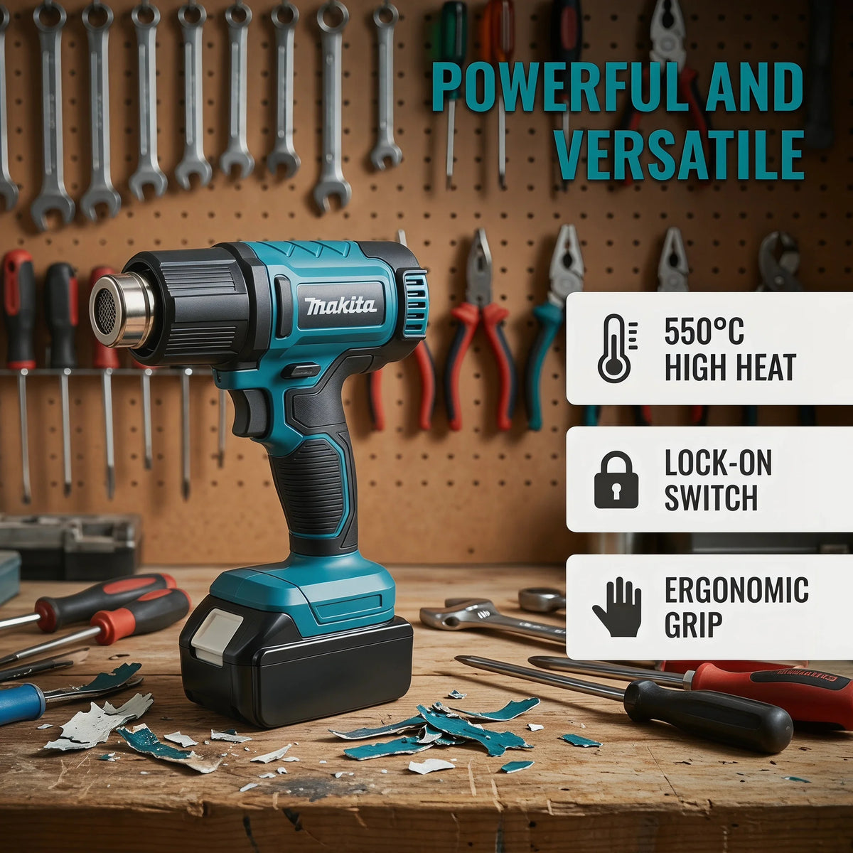 Makita 540°C Temperature Control Heat Gun 18V Cordless Handheld Hot Air Gun With LED Display Soldering Thermal Blower Tool