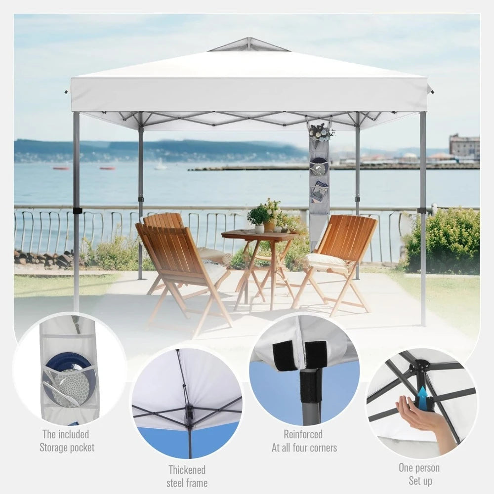 Canopy Tent Pop Up 10x10 ft, One Person Push Set Up Tent, Outdoor Canopies Shelter Heavy Duty Straight Legs, Customized