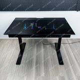 AA Computer integrated table solid aluminum alloy surface transparent drawer large chassis electric lifting e-sports table