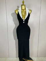 Women Sexy Halter Backless Sleeveless Bodycon Maxi Dress Celebrity Elegant Gown Club Birthday Evening Party Wedding Dresses