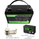 New VariCore 12.8V 180AH LCD LiFePO4 Battery Pack 12V 4Strings Lithium Batteries for Inverter Touring Car Solar 14.6V Golf Cart
