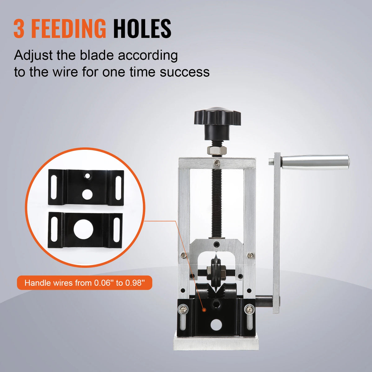 SucceBuy Manual Wire Stripping Machine Portable Aluminum Frame 1.5-25mm 1.5-40mm Wire Peeler for Cable Scrap Copper Recycling